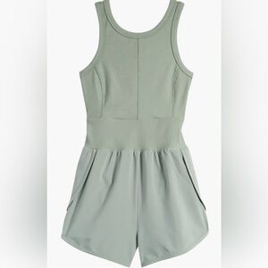 Kids Zelle athletic romper with back cutout sage, size M